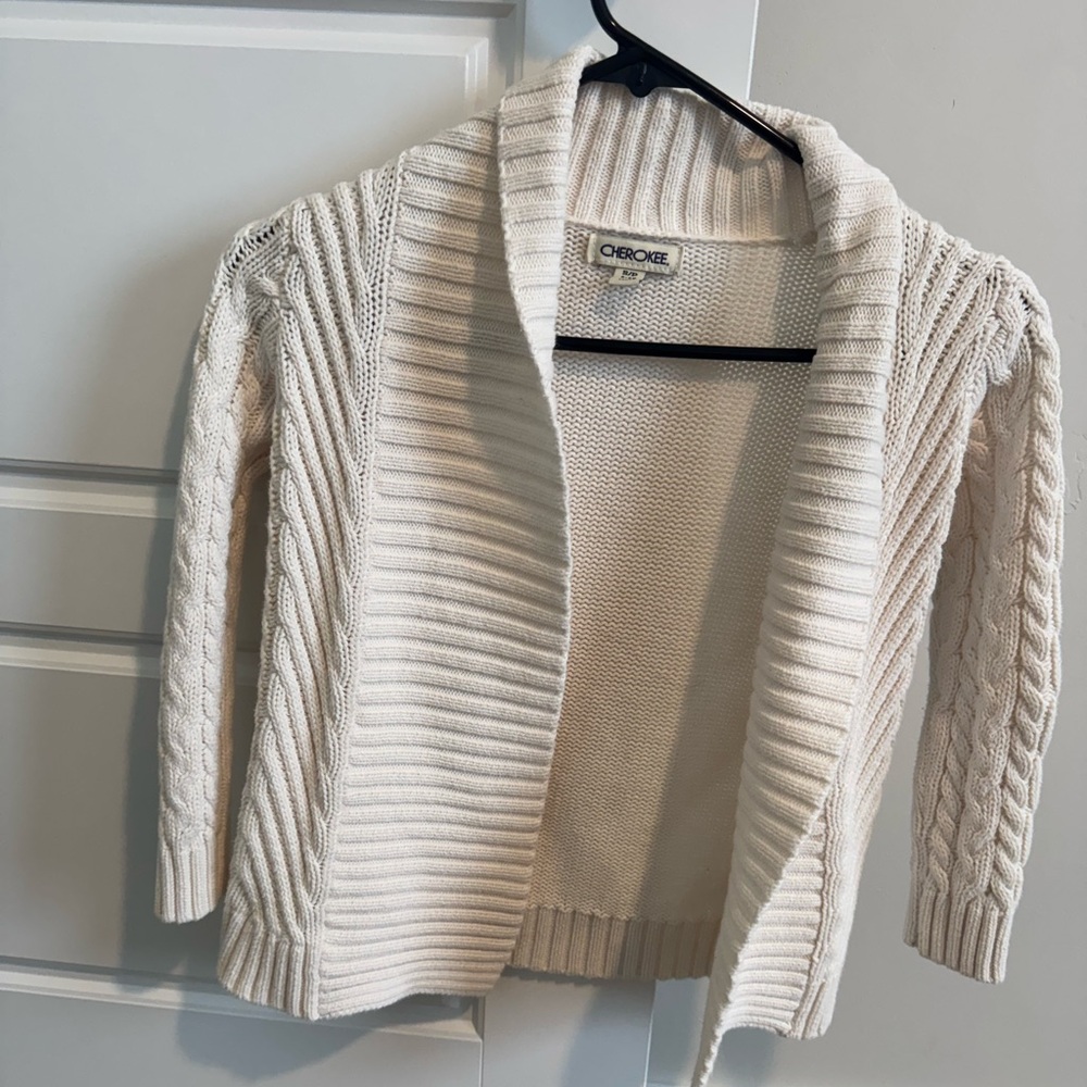 Girls cream knit cardigan